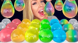 ASMR EDIBLE WATER BOTTLE *NO PLASTIC* HOW TO MAKE EDIBLE WATER BOTTLE, RAINBOW MUKBANG 먹방 꿀벌