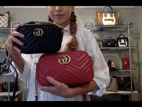 Comparing Tory Burch Fleming Mini Bucket vs Gucci Mini Marmont