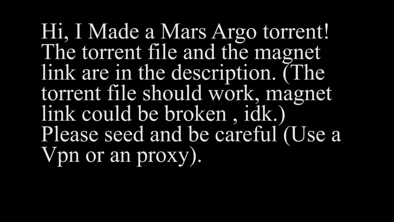 Mars Argo Torrent V2 Nearly All Videos Included Mars Argo Torrent V2 Nearly All Videos Included