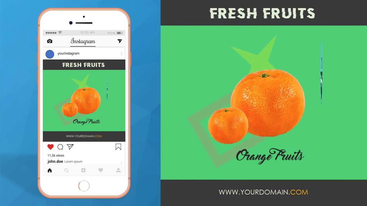 Fresh Fruits Instagram Promotion Video Template - YouTube