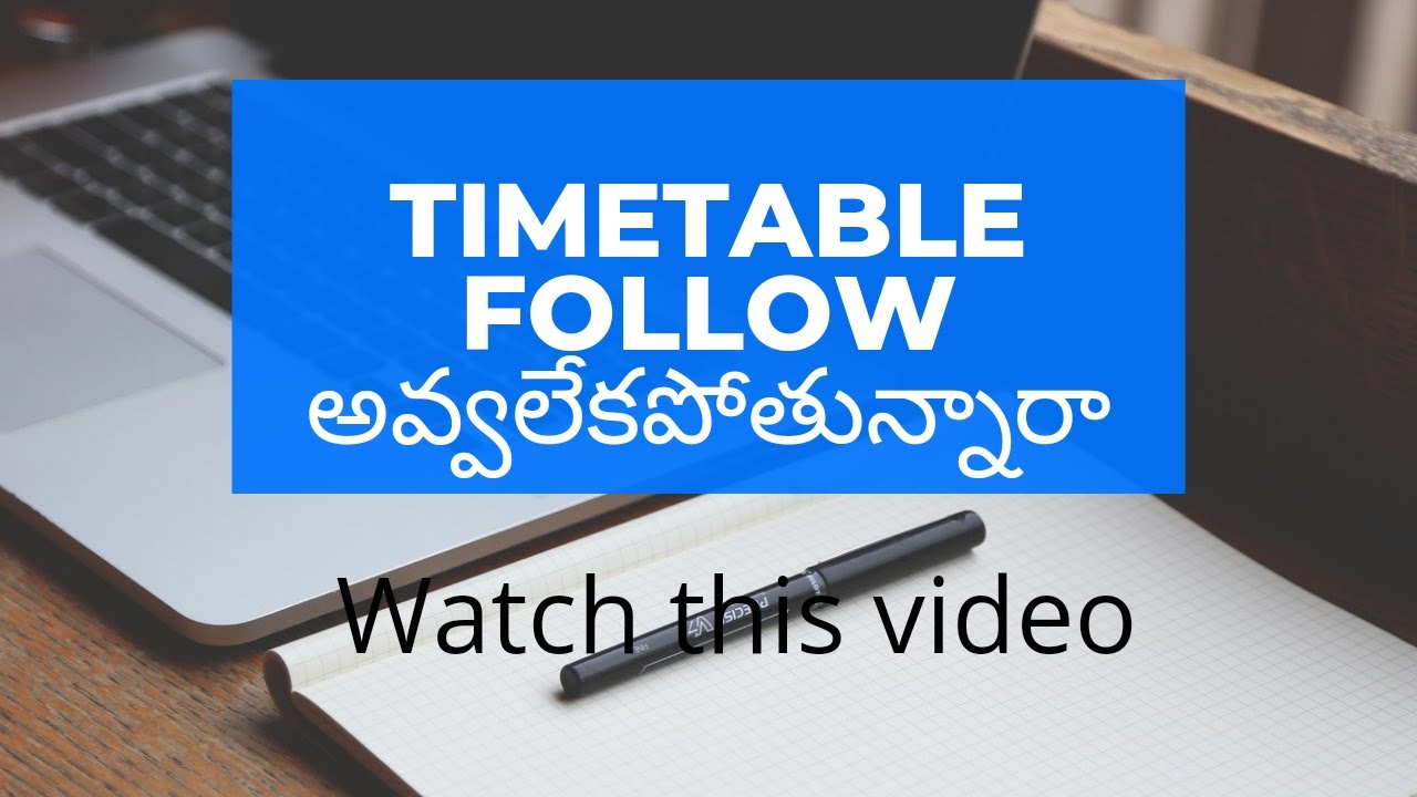 Timetable in telugu /How to make timetable in telugu /study with navya