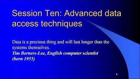 Session 10 Introduction