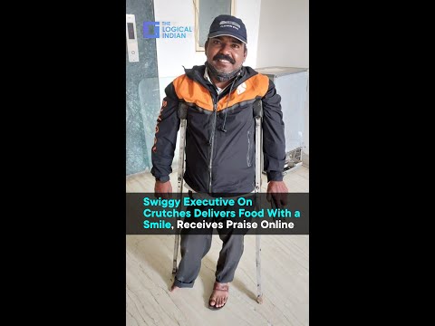 Swiggy Executive On Crutches Delivers Food With a Smile, Receives Praise Online