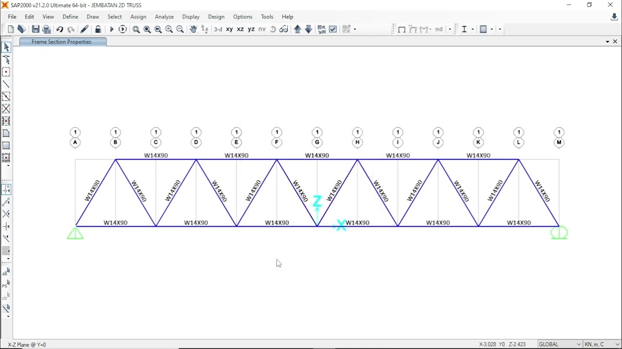 JEMBATAN TRUSS 2D (Belajar SAP2000 Pemula)