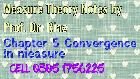 Measure Theory notes by Prof. Dr. Riaz | Ch.5 | Convergence in measure