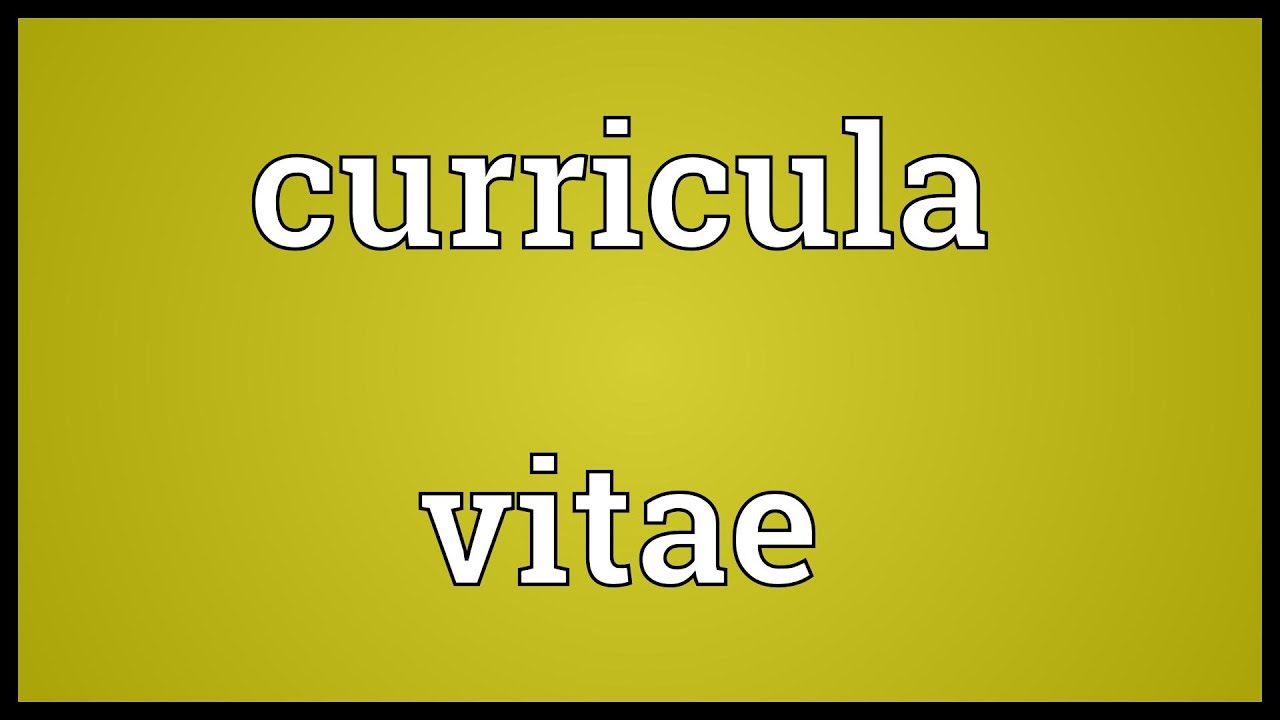 What Is The Meaning Of Curriculum Vitae In English Resume What Is The Meaning Of Curriculum Vitae In English Resume