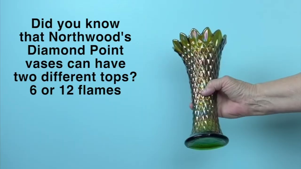 Northwood Diamond Point vase Green 