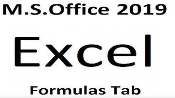 M.s excel 2019 in formulas tab in hindi