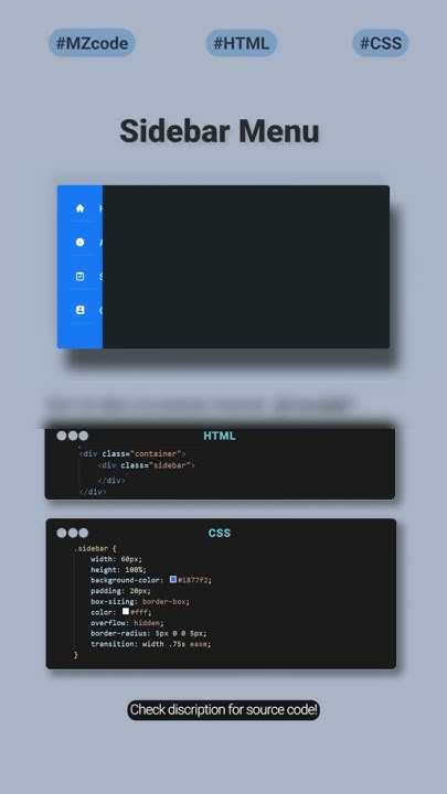 Make Animated Sidebar Menu your website #shortvideo #coding #shorts ...
