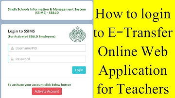 What is your User ID | How to login to website Teachers E-Transfer Sindh Govt Education Department