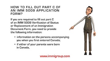 How to fill out part C of an IMM 5009 application form?
