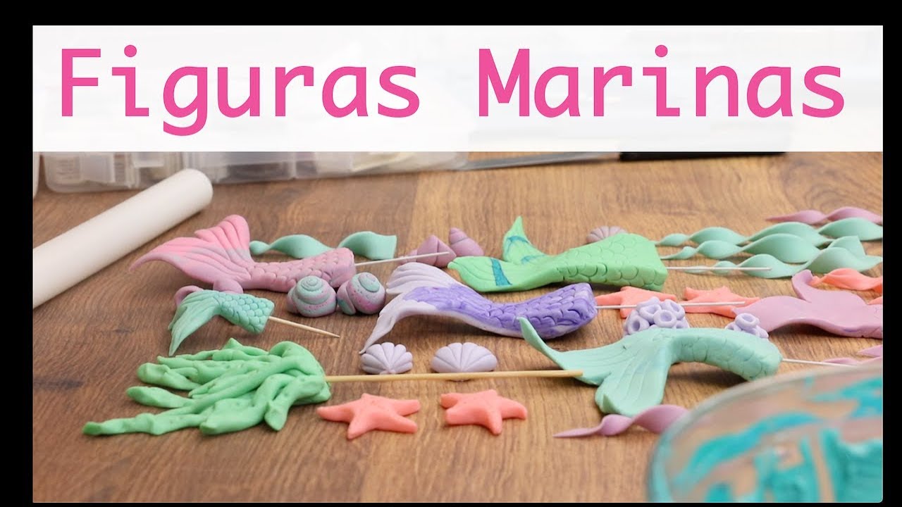 soldadura contar hasta demasiado Vista Rápida de Como hacer Figuras Marinas en Fondant para Torta o Pastel -  Tema Sirena 3ra parte - YouTube