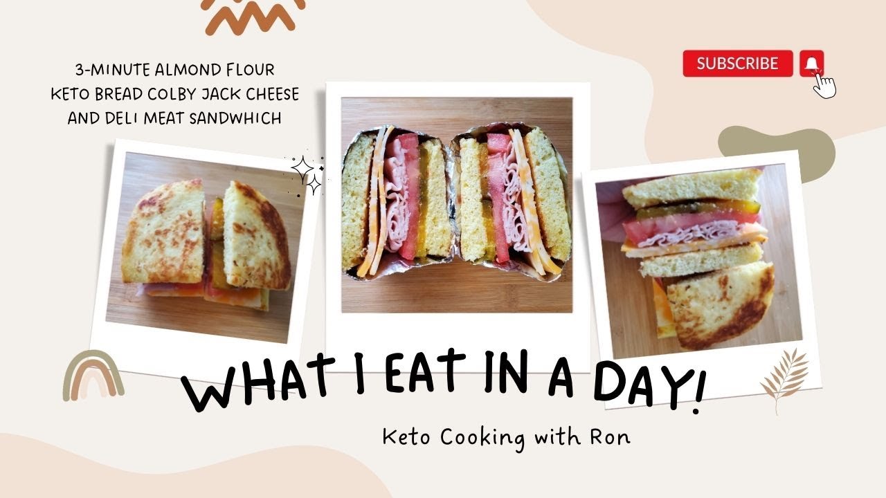 3Minute Almond Flour Keto Bread / Colby Jack Cheese & Deli Meat