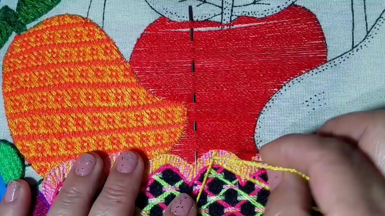 bordar manzana(es una puntada para cualquier diseño)