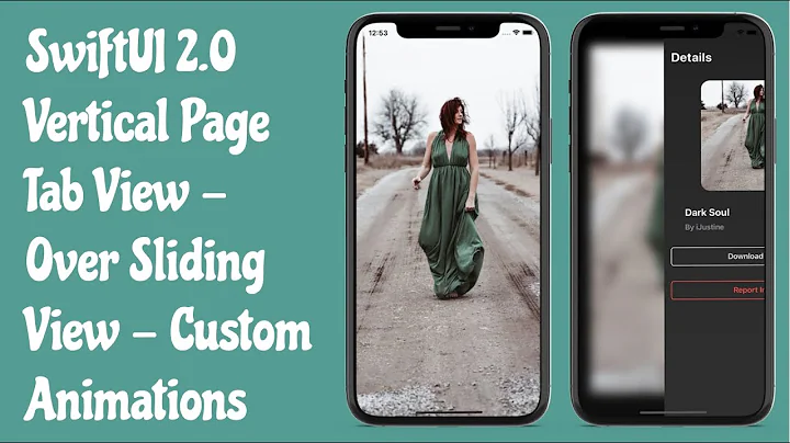 SwiftUI 2.0 Vertical Page Tab View/Carousel List - Over Sliding View - Custom SwiftUI Animations