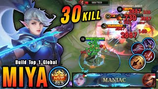 30 Kills + MANIAC!! OP LifeSteal Miya Late Game Monster!! - Build Top 1 Global Miya ~ MLBB screenshot 3