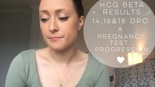 HCG BETA RESULTS 14, 16 & 18 DPO | PREGNANCY TEST PROGRESSION