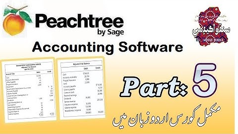 Peachtree Accounting Software Course in Urdu Tutorial No 5
