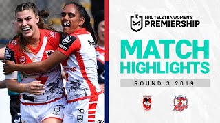 Dragons v Roosters | Match Highlights | Telstra Women's Premiership, Round 3, 2019 | NRLW