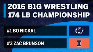 174 LBS: #1 Bo Nickal (Penn State) vs. #3 Zac Brunson (Illinois) | 2016 B1G Wrestling Championships