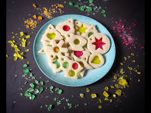 Stained Glass Christmas Cookies / საშობაო ორცხობილები