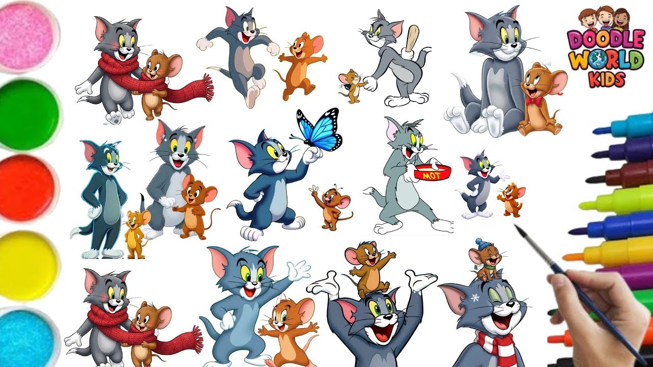 How to Draw Jerry Tom so many Character  | Easy Cartoon for Kids 🖍️ | Fun Coloring & Nursery Rhymes