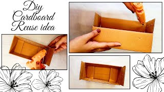 DIY CUTE ORGANISER FROM WASTE CARDBOARD/HOW TO MAKE SMALL STORAGE BOX WITH CARDBOARD /Home decor DIY