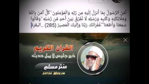 الشيخ عنتر سعيد مسلم سورة البقرة وال عمران نسخة اصلية