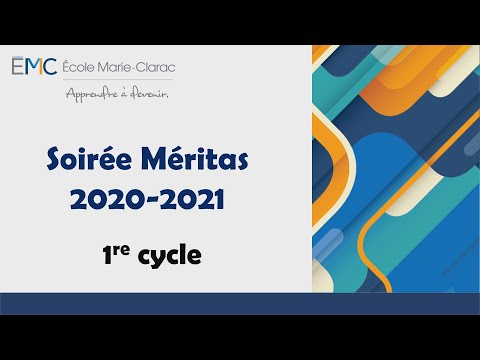 Gala méritas 2021 premier cycle secondaire - École Marie-Clarac