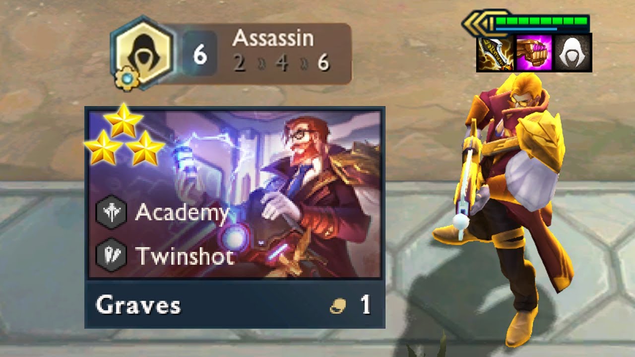 6 ASSASSIN + FULL CRIT GRAVES 3 STAR | TFT SET 6