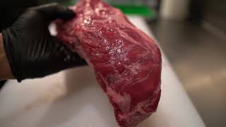 【肉屋の賄い】お腹が減ったので豪州産アウトサイド(よく焼肉屋で”ハラミ”使われている)をカットして焼く！！