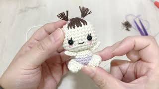 うちの子あみぐるみ♡前髪多めちゃんを作っています。髪の毛の