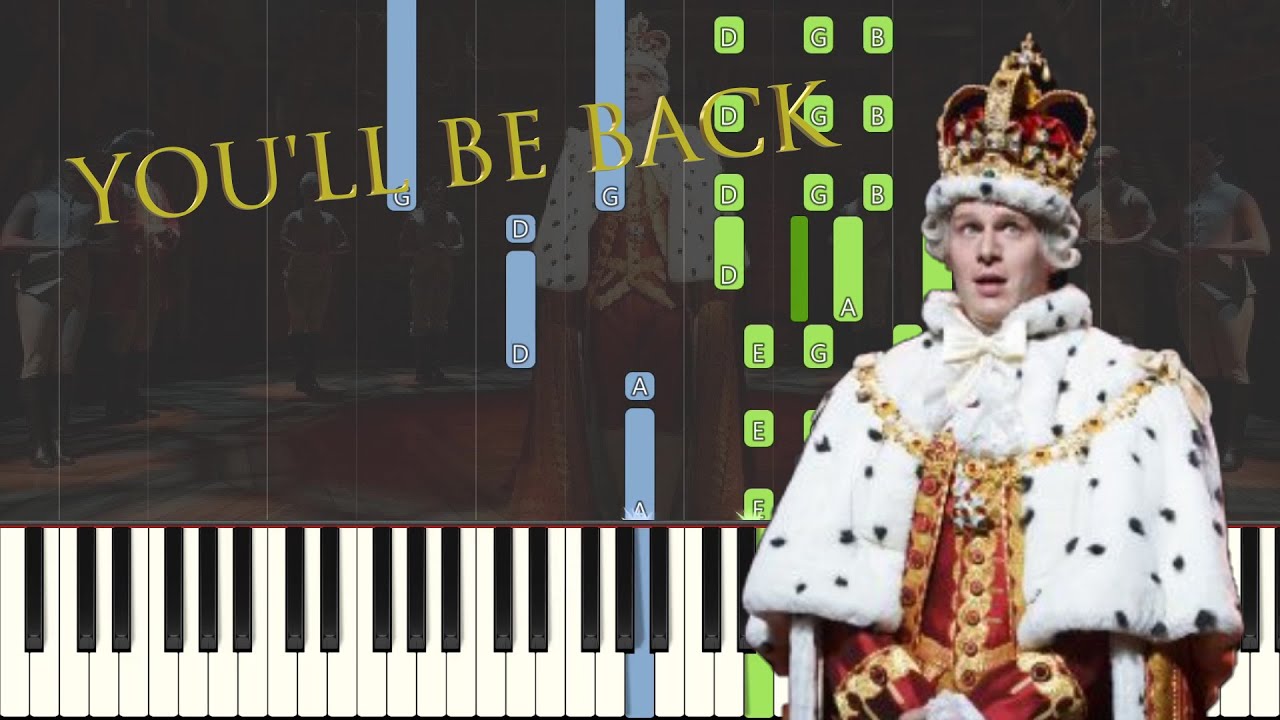 Hamilton - You'll Be Back Piano/Karaoke *FREE SHEET MUSIC IN DESC