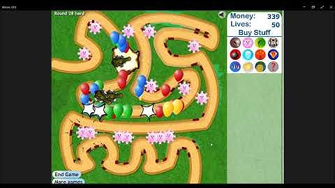 No Tower Upgrades And No Lives Lost (Track 1, Hard, Bloons Tower Defense 3 Challenge)