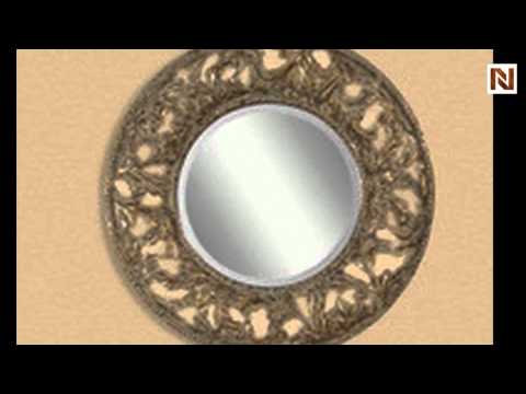 Antique Gold Leaf Black Rub Distressing Round Mirrors By Antique Gold Leaf Black Rub Distressing Round Mirrors By Bassett Mirror M3187b