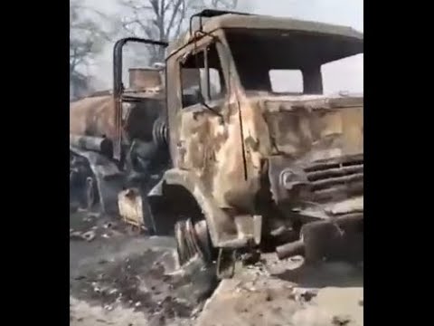 Destroyed Convoy Of Kadyrov’s Soldiers In Bucha, Near Capital Kyiv