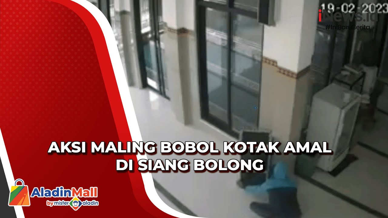 Terekam CCTV, Aksi Maling Bobol Kotak Amal di Siang Bolong