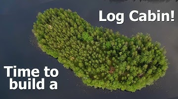 Building a Traditional Log Cabin On Our Island Ep.1 (Surviving off the land + Hand Tool Digging)
