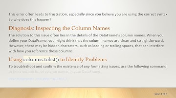 How to Fix the KeyError When Extracting Columns in Pandas dataset[