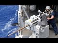 US Sailors Training With Mk 38 Machine Gun [ M242 Bushmaster ] - A Live Fire Exercise