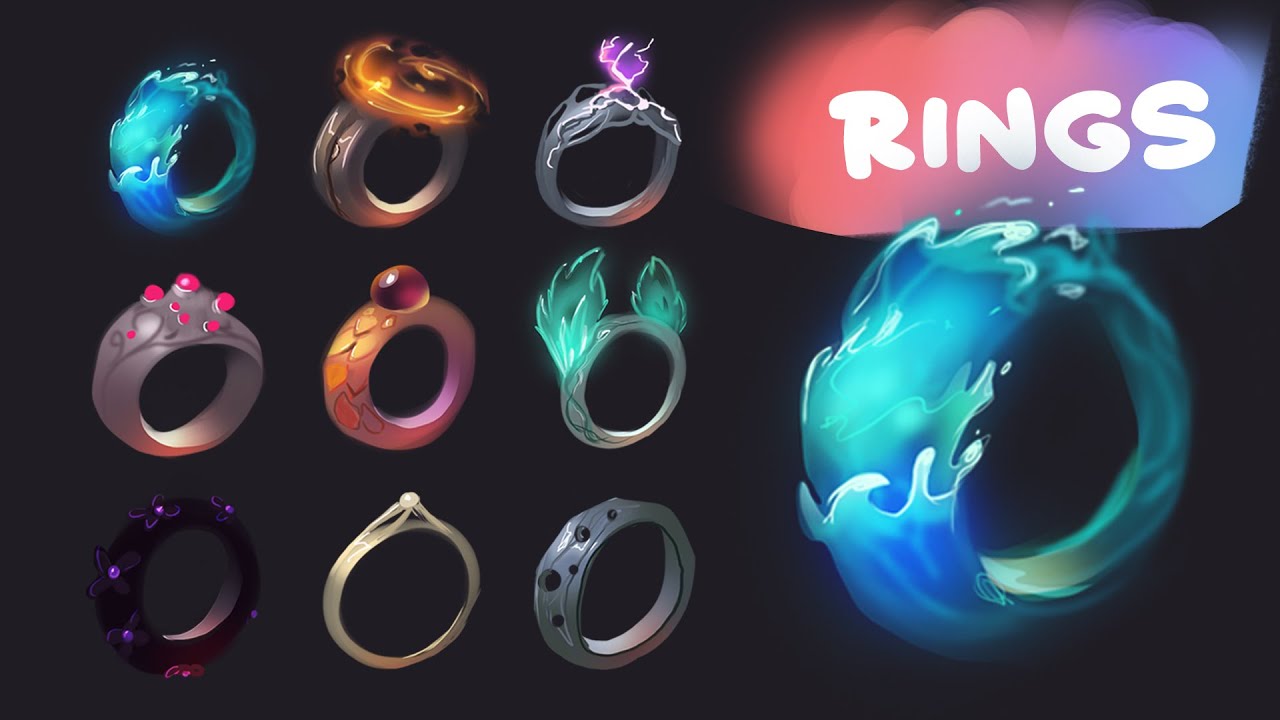 Unique Rings Gamee RINGS game icon real-time digital painting process - YouTube