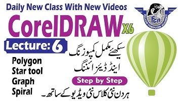 Coreldraw lecture 6 in hindi urdu || polygon tool || star tool || spiral tool || coreldraw in hindi