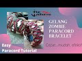 Easy Paracord Tutorial - Gelang Eye Of Zombie Microcord Stitched Bracelet With Buckle