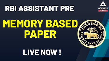 RBI Assistant Prelims 2020 | Memory Based Paper