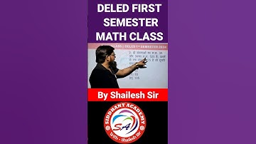 up deled first semester math | Deled 1st semester math|deled first semester math class/shailesh sir