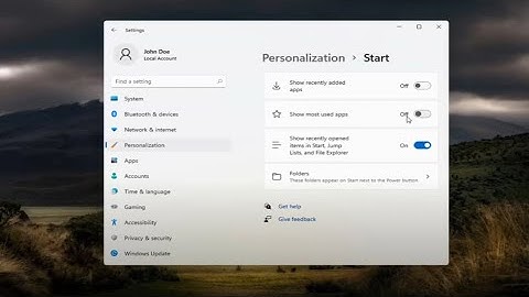 Show Most Used Apps On Start Menu In Windows 11
