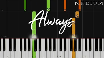 Always - Atlantic Starr | MEDIUM Piano Tutorial