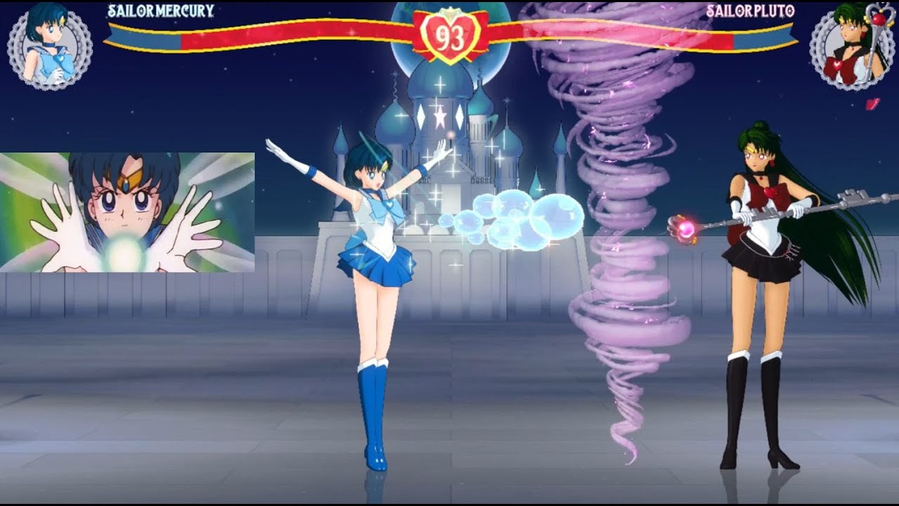 Mercury VS Sailor Pluto - Shabon Spray against Dead Scream ? - YouTube