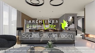 Sophia's living room in ARCHLineXP Live 2021 part 2.