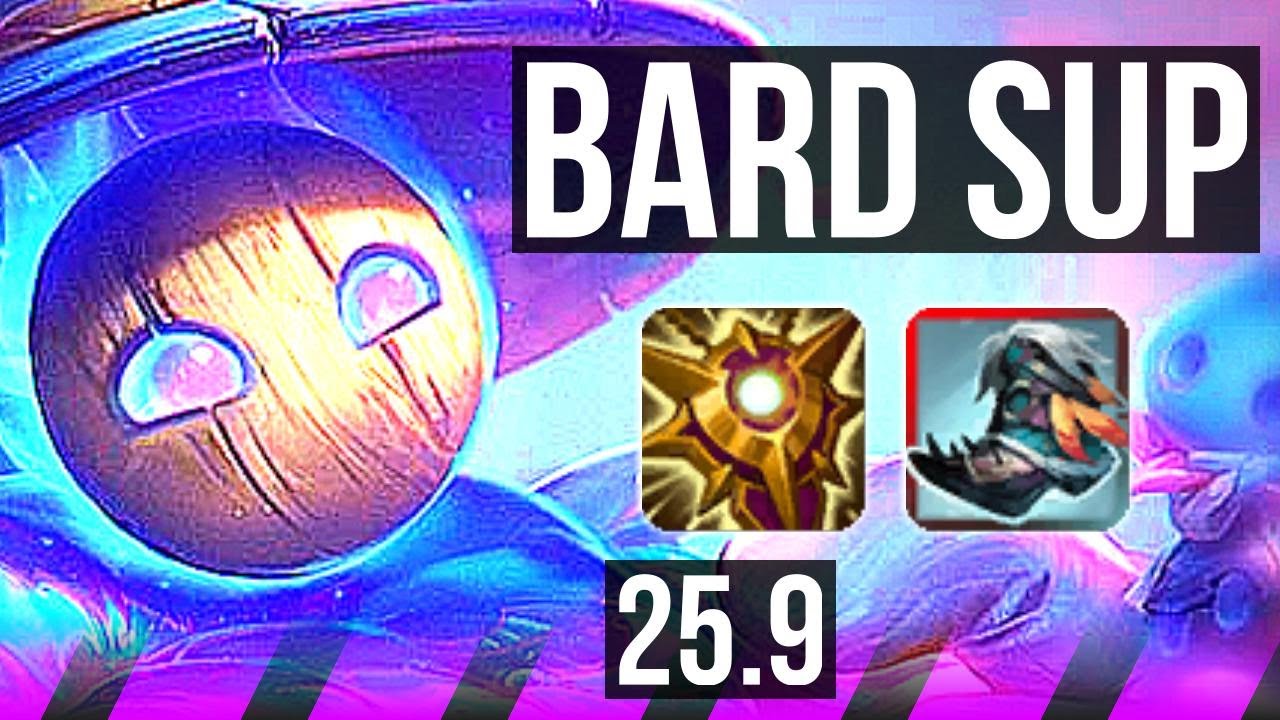 BARD & Miss Fortune vs ALISTAR & Ezreal (SUP) | 3/0/7 | KR Master | 25.9
